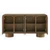 Lumo 4-Door Curved Wood Accent Cabinet in Walnut