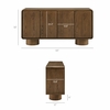 Lumo 4-Door Curved Wood Accent Cabinet in Walnut