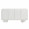 Lumo 4-Door Curved Wood Accent Cabinet in White