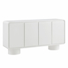 Lumo 4-Door Curved Wood Accent Cabinet in White