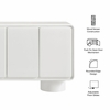 Lumo 4-Door Curved Wood Accent Cabinet in White