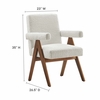 Lyra Boucle Fabric Dining Room Chair Set of 2 in Ivory