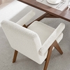 Lyra Boucle Fabric Dining Room Chair Set of 2 in Ivory