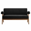 Lyra Boucle Fabric Loveseat in Black