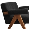 Lyra Boucle Fabric Loveseat in Black