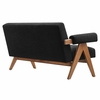 Lyra Boucle Fabric Loveseat in Black