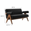 Lyra Boucle Fabric Loveseat in Black