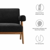 Lyra Boucle Fabric Loveseat in Black