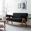 Lyra Boucle Fabric Loveseat in Black