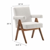 Lyra Fabric Dining Room Chair Set of 2 in Ivory Fabric