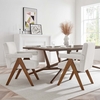 Lyra Fabric Dining Room Chair Set of 2 in Ivory Fabric