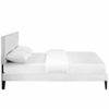 Macie Full Vinyl Platform Bed with Squared Tapered Legs in White