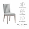 Maisonette French Vintage Tufted Fabric Fabric Dining Side Chair in Light Gray