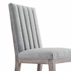 Maisonette French Vintage Tufted Fabric Fabric Dining Side Chair in Light Gray