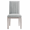 Maisonette French Vintage Tufted Fabric Fabric Dining Side Chair in Light Gray