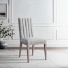 Maisonette French Vintage Tufted Fabric Fabric Dining Side Chair in Light Gray