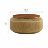 Maris Seagrass and Wood Coffee Table in Walnut Natural