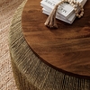 Maris Seagrass and Wood Coffee Table in Walnut Natural