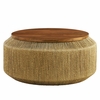 Maris Seagrass and Wood Coffee Table in Walnut Natural