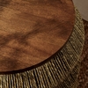Maris Seagrass and Wood End Table in Walnut Natural