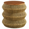 Maris Seagrass and Wood End Table in Walnut Natural