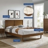 Marlee King Wood Platform Bed With Angular Frame in Walnut