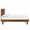 Marlee Twin Wood Platform Bed With Angular Frame in Walnut