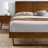 Marlee Twin Wood Platform Bed With Angular Frame in Walnut