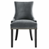 Marquis Performance Velvet Dining Chairs Set of 2 in Gray