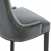 Marquis Performance Velvet Dining Chairs Set of 2 in Gray