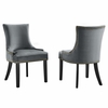 Marquis Performance Velvet Dining Chairs Set of 2 in Gray