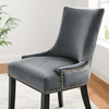 Marquis Performance Velvet Dining Chairs Set of 2 in Gray