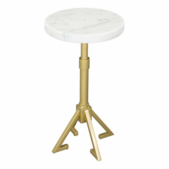 Maurice Side Table in White & Gold