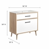 Maverick 36" Bathroom Vanity in White Oak