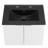 Maybelle 24" Wall-Mount Bathroom Vanity in White Black