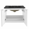 Maybelle 24" Wall-Mount Bathroom Vanity in White Black