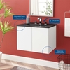 Maybelle 24" Wall-Mount Bathroom Vanity in White Black
