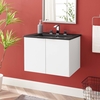 Maybelle 24" Wall-Mount Bathroom Vanity in White Black