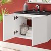 Maybelle 24" Wall-Mount Bathroom Vanity in White Black