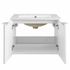 Maybelle 24" Wall-Mount Bathroom Vanity in White White