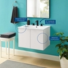 Maybelle 24" Wall-Mount Bathroom Vanity in White White