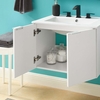 Maybelle 24" Wall-Mount Bathroom Vanity in White White