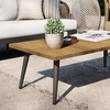 Meadow Outdoor Patio Teak Wood Coffee Table in Natural Taupe