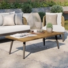 Meadow Outdoor Patio Teak Wood Coffee Table in Natural Taupe