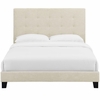 Melanie Queen Tufted Button Upholstered Fabric Platform Bed