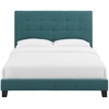 Melanie Queen Tufted Button Upholstered Fabric Platform Bed