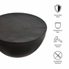 Mella 32 Inch Metal Hammered Coffee Table in Black