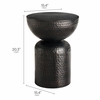 Mella Metal Hammered Side Table in Black