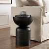 Mella Metal Hammered Side Table in Black