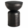 Mella Metal Hammered Side Table in Black